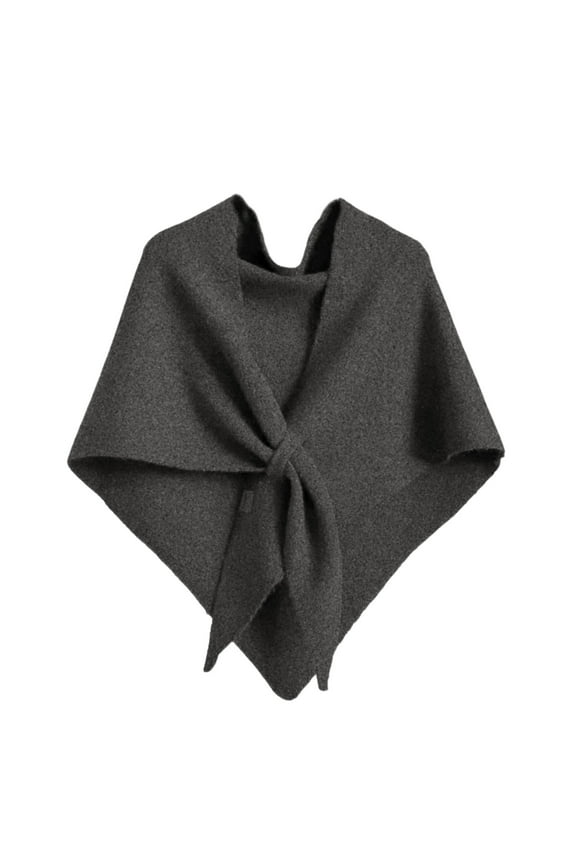 Shawls Scarf for Women Triangle Triangle Warm Knitted Shawl Wrap Lightweight Cute Seasonal Sweaters Loop Y2k Elegant Cape Open Front Winter Poncho Dark Gray