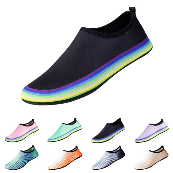 Vamuko Water Shoes Barefoot Aqua Socks Quick-Dry Swimming Shoes Non-Slip Sole Black