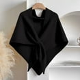 thumbnail image 1 of Vamuko Women Shawls Scarf Triangular Knit Fashion Knotted Shawl Wrap Triangle Y2k Casual Poncho Knitted Fall Loop Cardigan Solid Color Winter Sweaters Black, 1 of 6