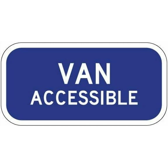Van Accessible Handicap Parking Sign 12"x 8" Metal Signs For Outdoor & Indoor