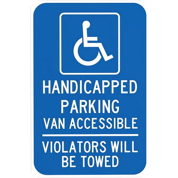 Van Accessible Handicap Parking Warning Sign - 8"x12", Metal Security Decor for Home, Business, Yard, Garden, Office, Street, Road, Easy to Mount