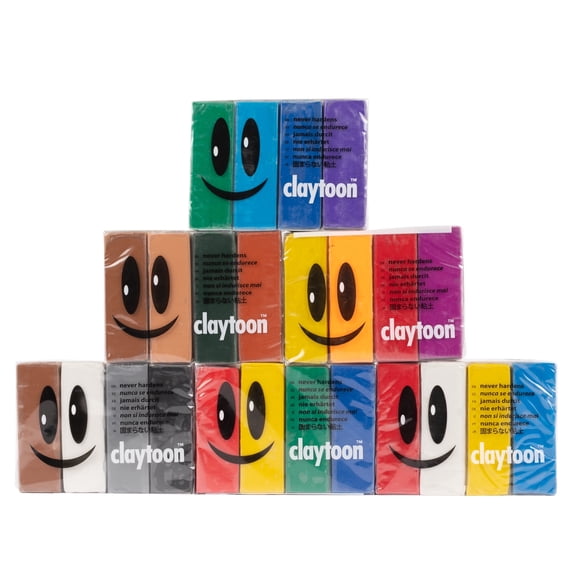 Van Aken Claytoon Modeling 2 Pack Clay Sets - Never Hardens - Easy to Use Clay - For Artists of All Ages and Skill Levels