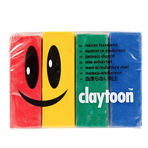 Van Aken Claytoon Modeling Clay 1 Lb (Four 4Oz Bars) Use For Claymation, Models, And Stop