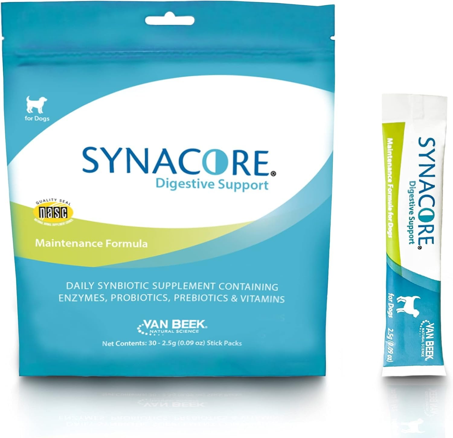 Van Beek-Natural Science Synacore Canine - All Natural Formula to Provide Immune Support for Dogs & Help Maintain Digestive Health - Probiotics and Vitamins for Dogs - Pet Products - 30 Count