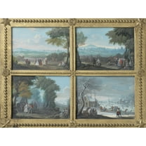 Van Blarenberghe Four Landscapes Seasons Extra Large XL Wall Art Poster Print