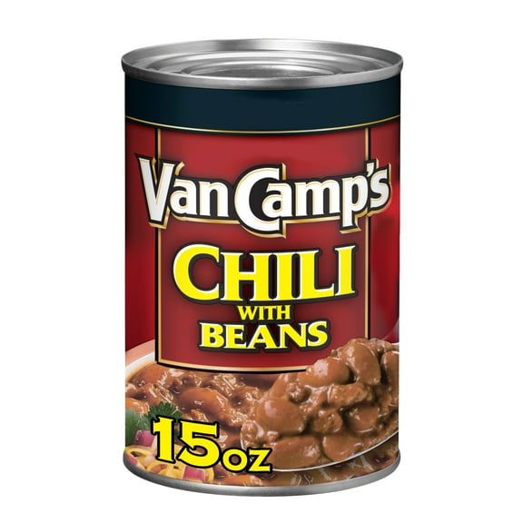Van Camp's Chili with Beans, 23g Protein Per Serving, Canned Chili,15 oz. Can