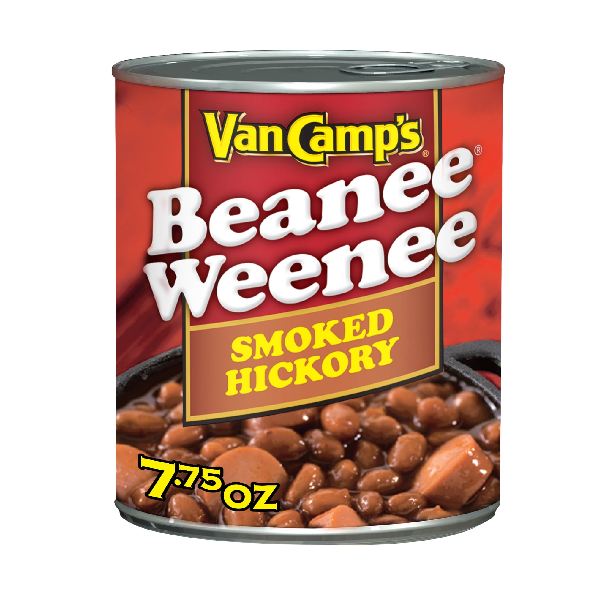 Van Camp's Smoked Hickory Beanee Weenee, 12g Protein Per Serving, Canned Food, 7.75 oz. Can