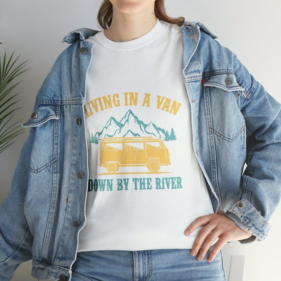 Van Camping Vintage Living In A Van Down By The River T-shirt