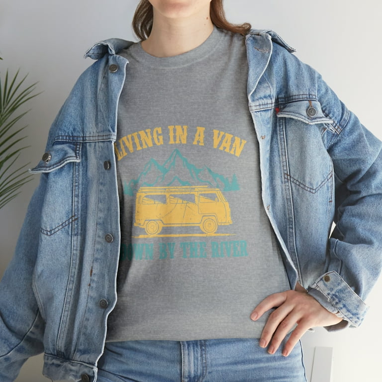 Vintage Van Camping Living In A Van Down By The River Tshirt Vintage Van Camping Living In A Van Down By The River Tshirt