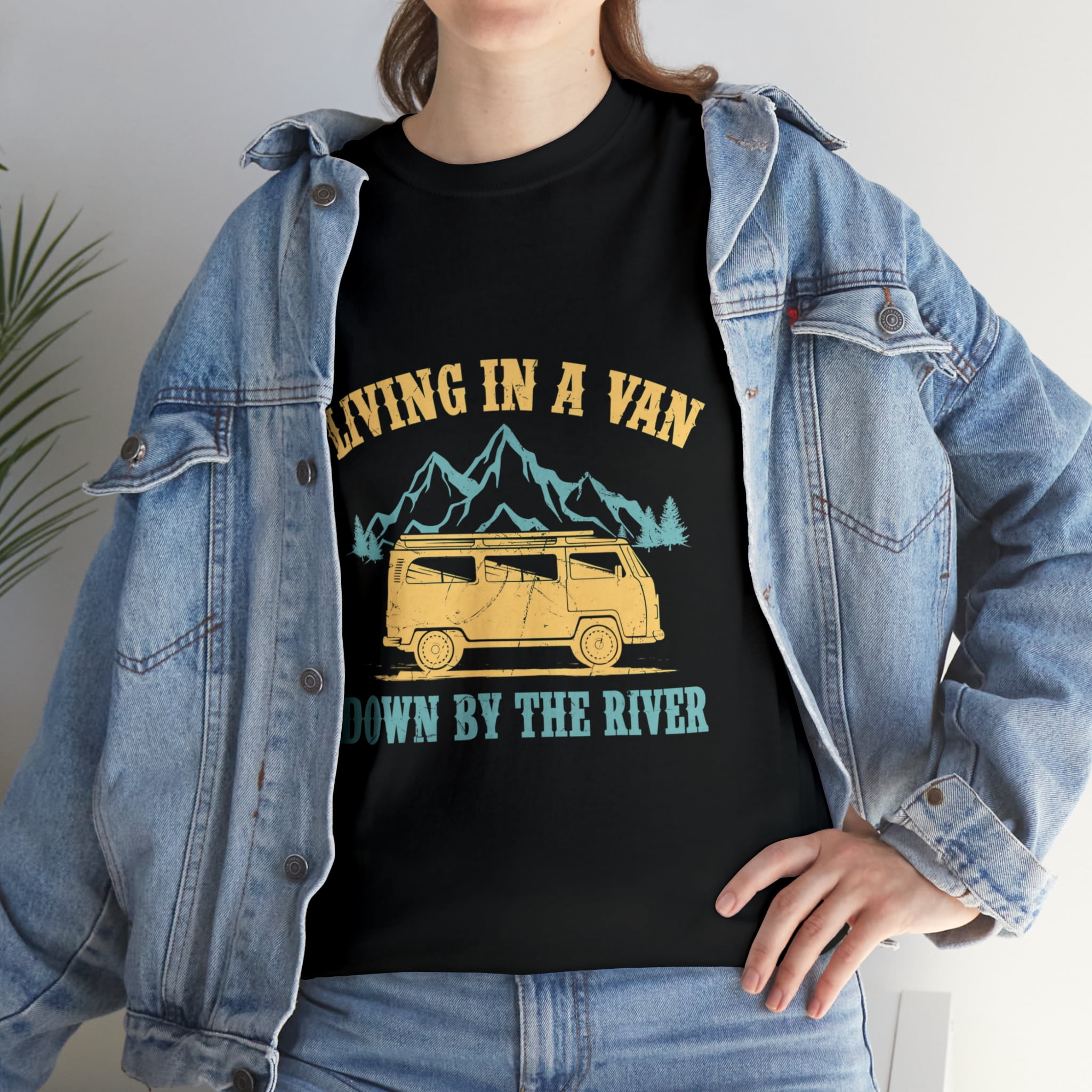 Van Camping Vintage Living In A Van Down By The River T-shirt - Walmart.com