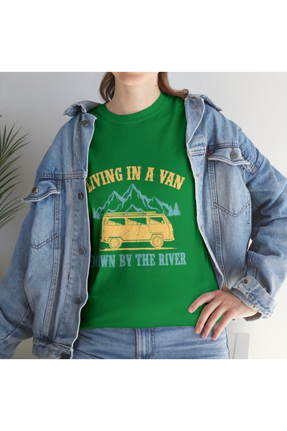 Van Camping Vintage Living In A Van Down By The River T-shirt