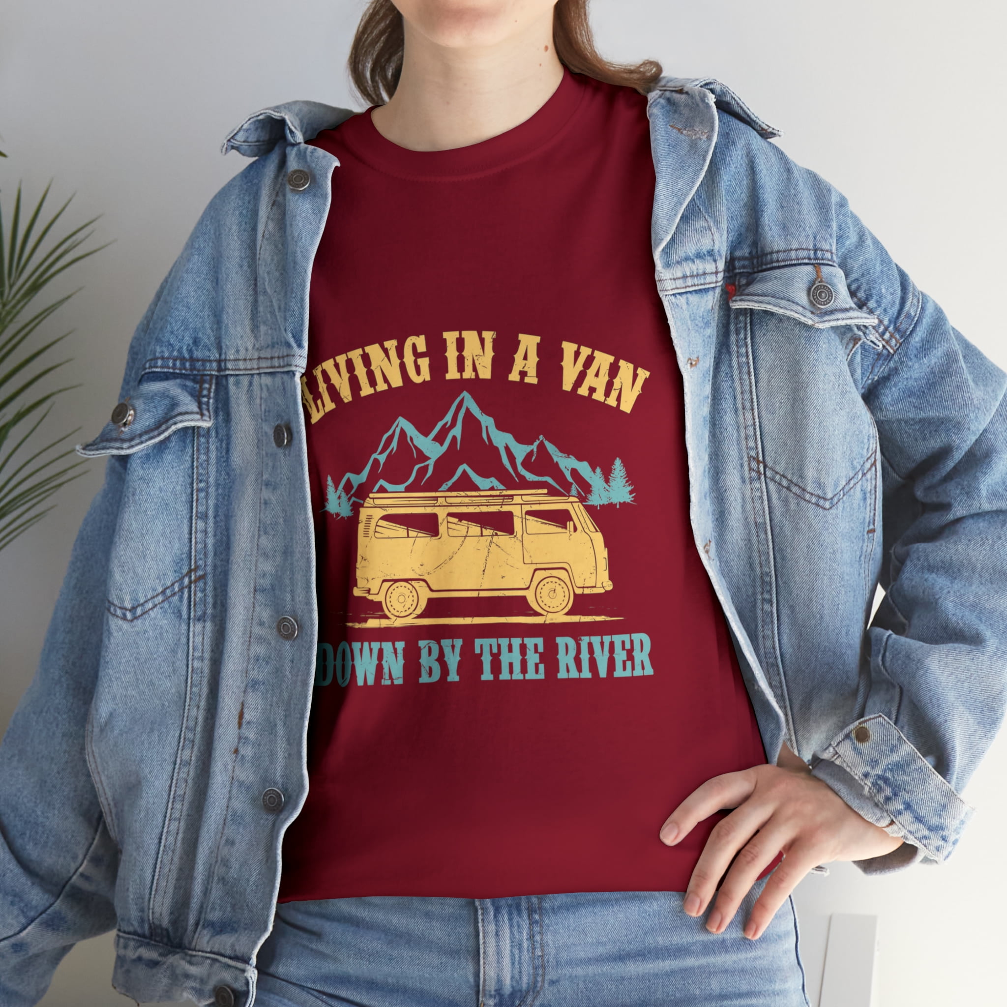 Vintage Van Camping Living In A Van Down By The River Tshirt Vintage Van Camping Living In A Van Down By The River Tshirt