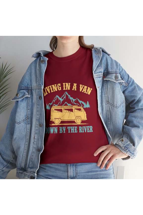 Van Camping Vintage Living In A Van Down By The River T-shirt