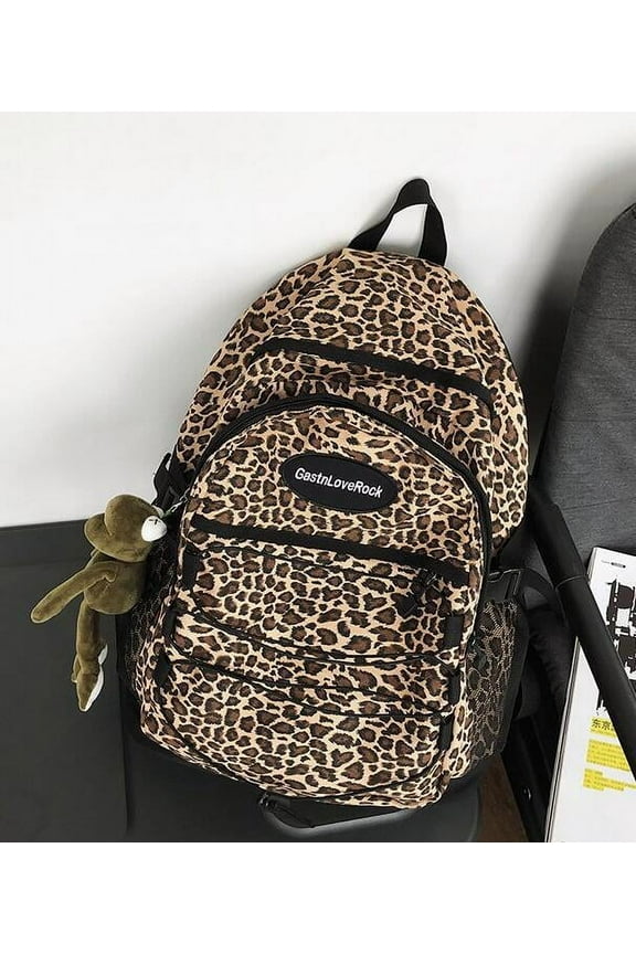 Animal Leopard Print Backpack Canvas Large Capacity College School Book Bag Travel Daypack,Leopard Print