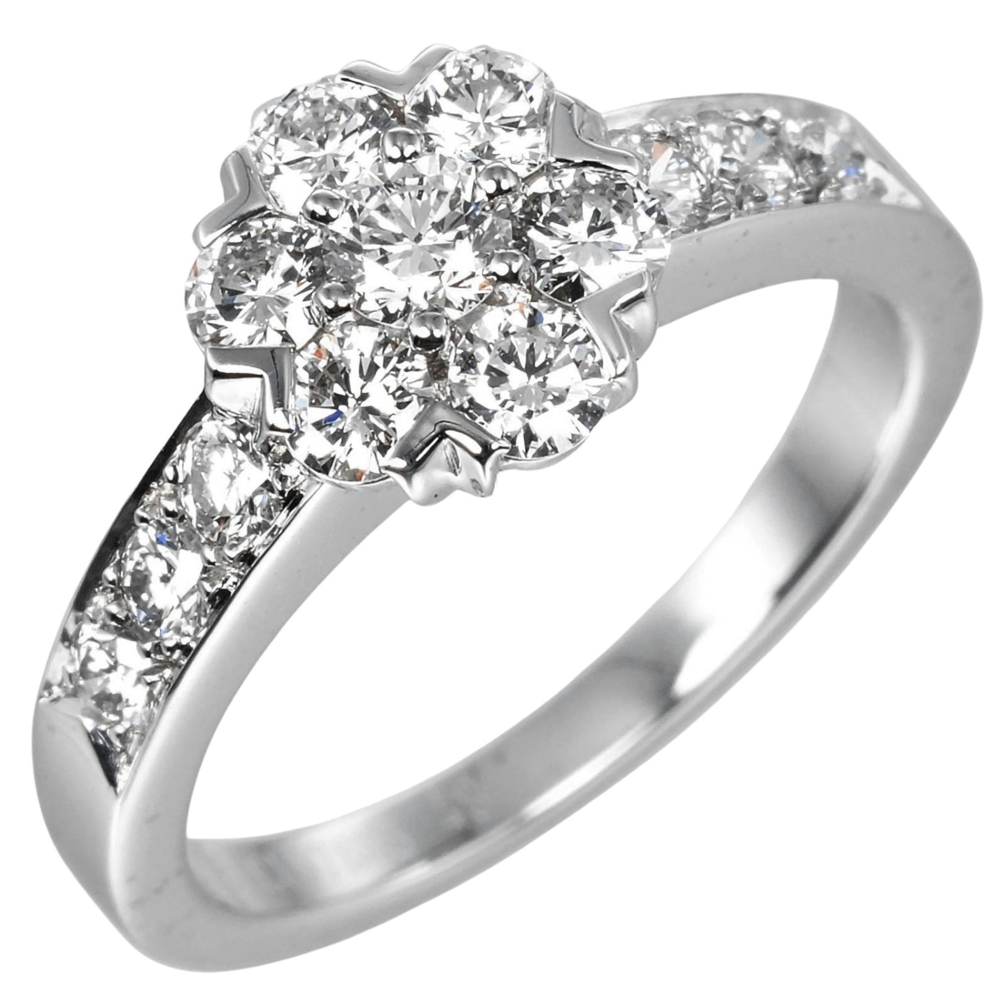 Pre-Owned Van Cleef & Arpels Fleurette size 8 ring, Pt950 platinum, diamond, approx.... (Good)