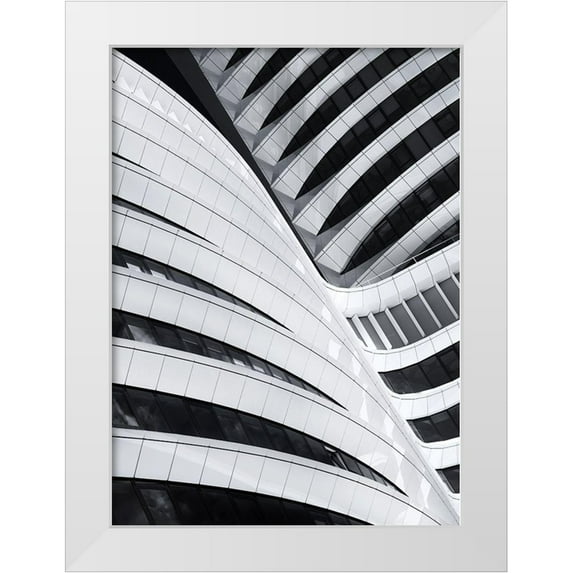 Van De, Jeroen 14x18 White Modern Wood Framed Museum Art Print Titled - Battle Of The Curves