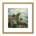 thumbnail image 1 of Van De Venne Fishing For Souls Painting 8X8 Inch Square Wooden Framed Wall Art Print Picture with Mount, 1 of 4