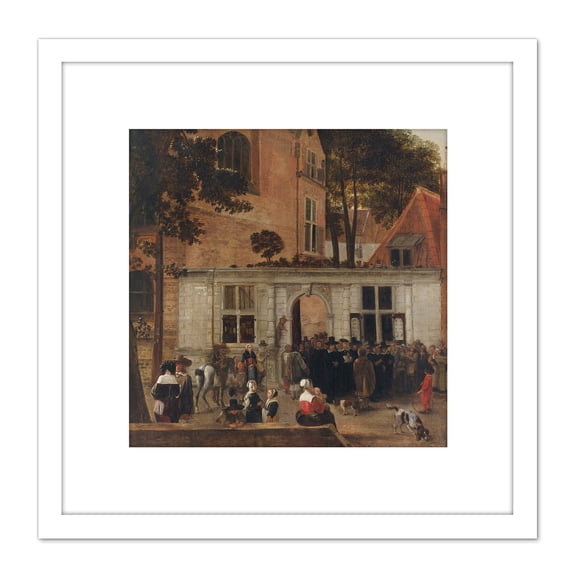 Van Der Burch Conferring Degree University Of Leiden 8X8 Inch Square Wooden Framed Wall Art Print Picture with Mount