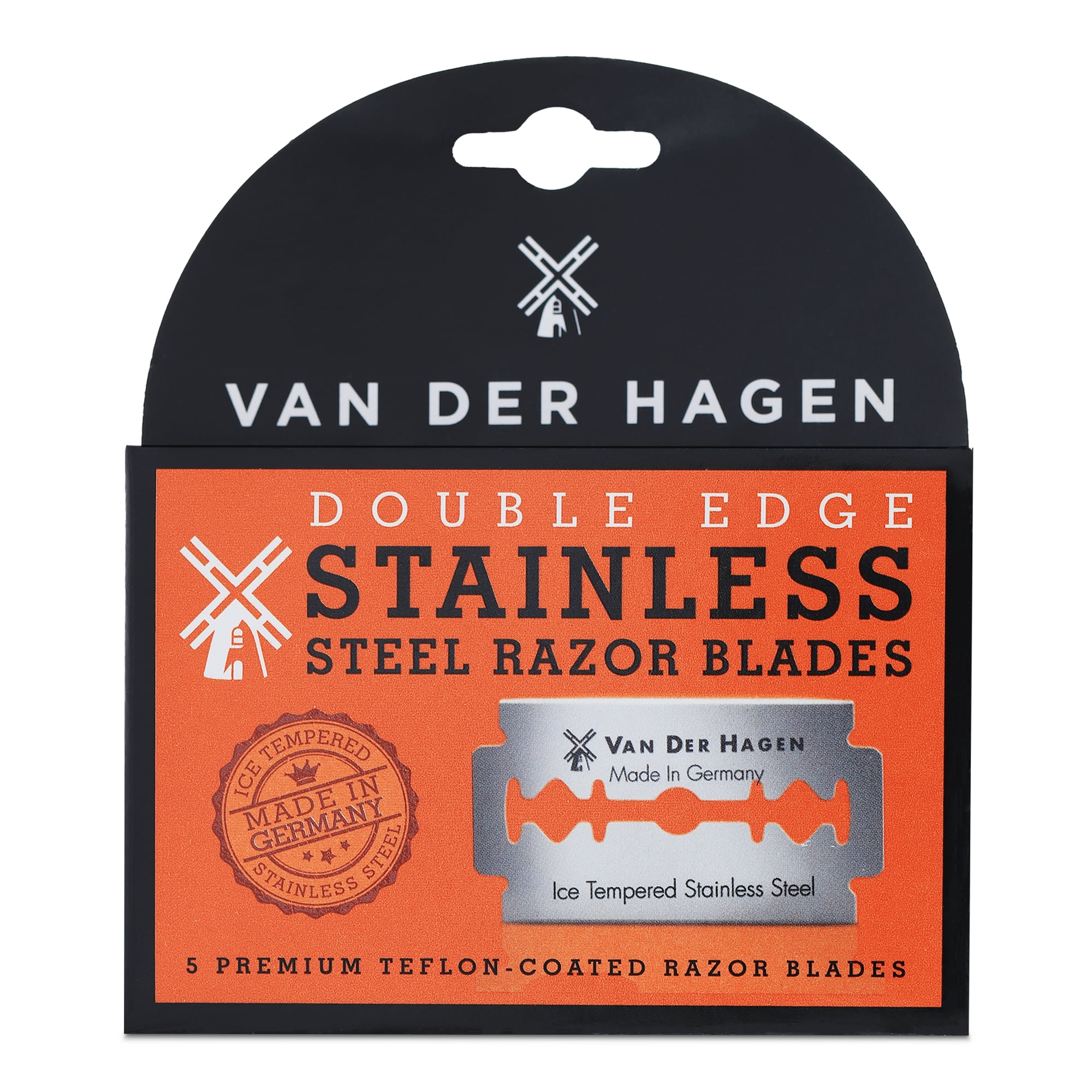 Van Der Hagen Basics Double Edge Razor Blades, Stainless Steel, 5 Count