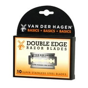Van Der Hagen Basics Double Edge Razor Blades, Stainless Steel, Men, 10 Count