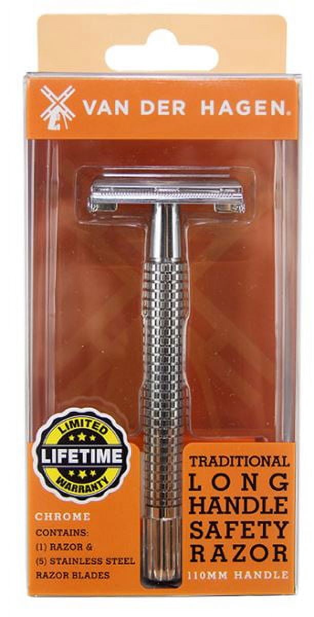 Van Der Hagen Chrome Long Handle Safety Razor