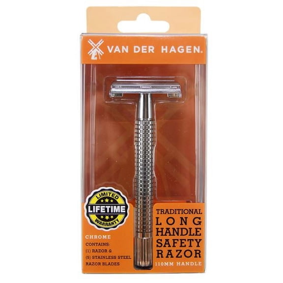 Van Der Hagen Chrome Long Handle Safety Razor
