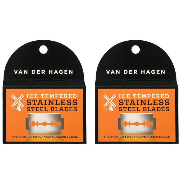 Van Der Hagen Dual Edge Stainless Steel Razor Blades, 5 Blades, Pack of