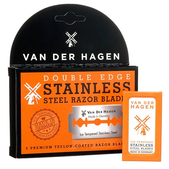 Van Der Hagen Stainless Steel Double Edge Razor Blades, 5 Count (Pack of 3) kk15 kk15