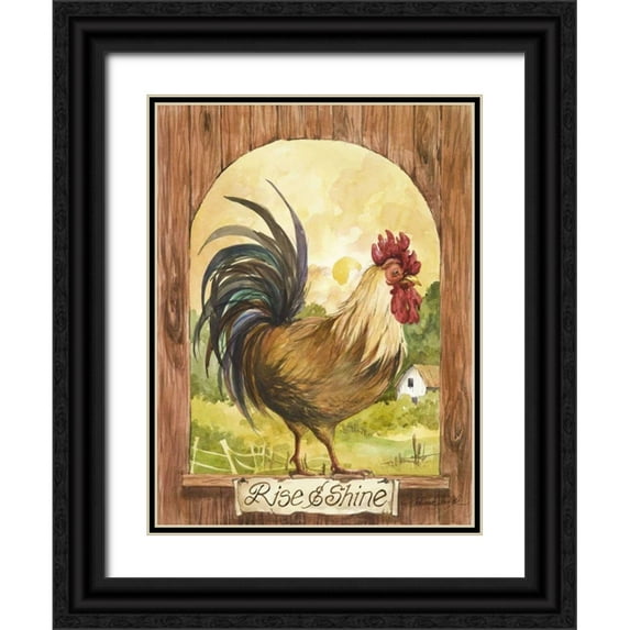Van Dijk, Jerianne 12x14 Black Ornate Wood Framed with Double Matting Museum Art Print Titled - Rise N Shine
