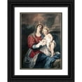 thumbnail image 1 of Van Dyck, Anthony 25x32 Black Ornate Wood Framed with Double Matting Museum Art Print Titled - Virgin and Child, 1 of 4