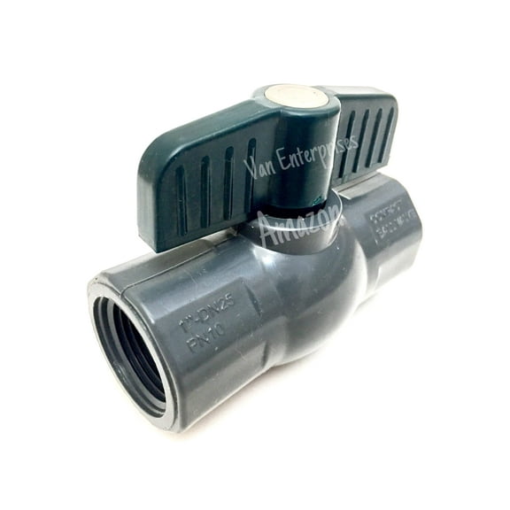 Van Enterprises 1" PRO SERIES PVC Ball Valve. Schedule 80. Full Port, Compact Octagonal Ball Valve - THREADED