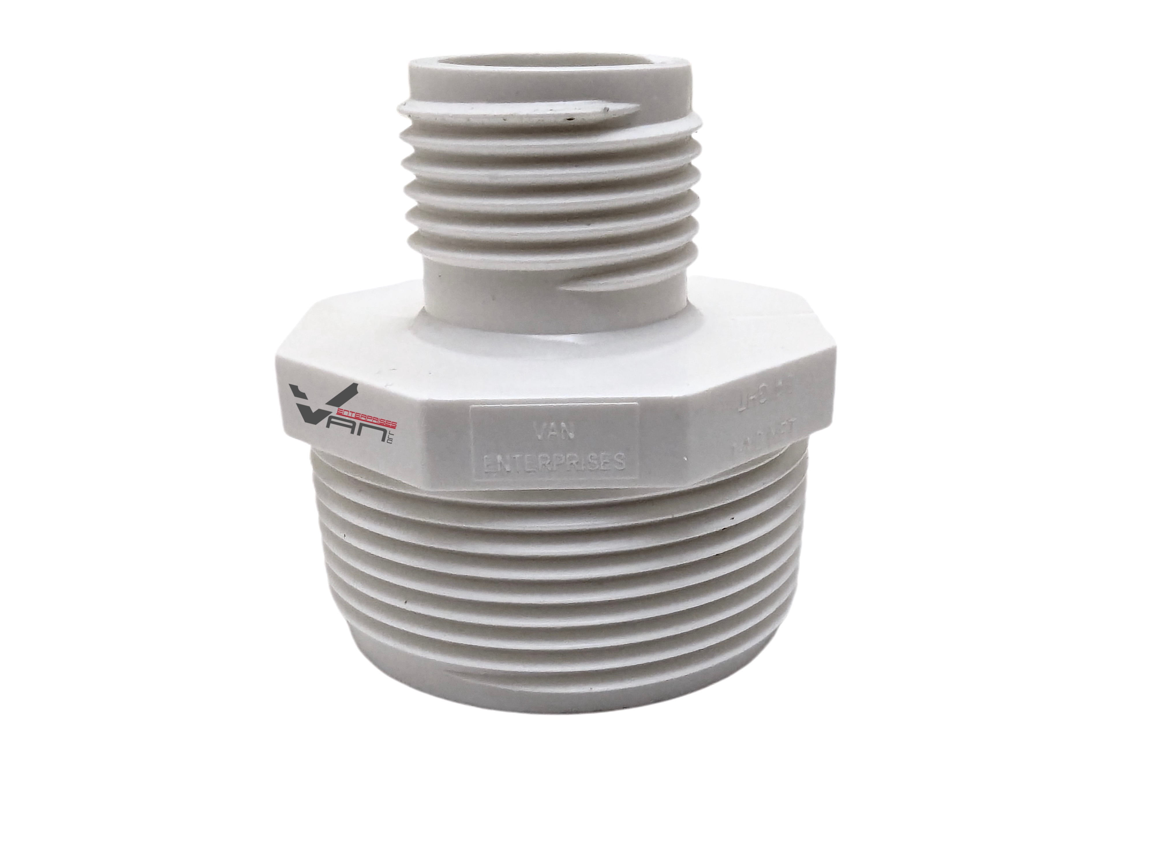 Van Enterprises PVC Garden Hose Adapter (Male 1.5" NPT x 3/4" GHT) for Sump & Pool Pump Hose Adapter