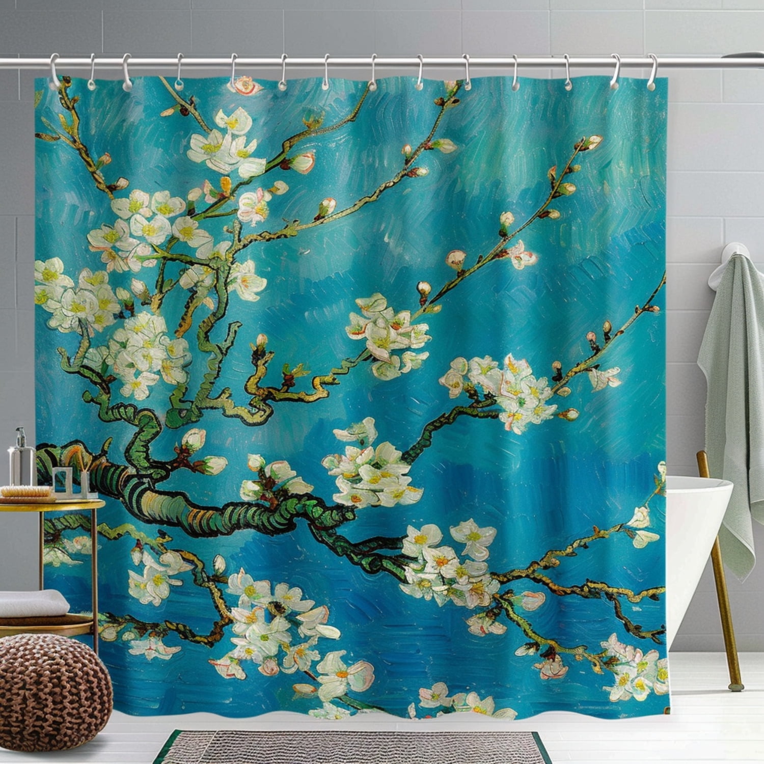 Van Gogh Almond Blossom Shower Curtain 3D Render Style Hyper Realistic ...