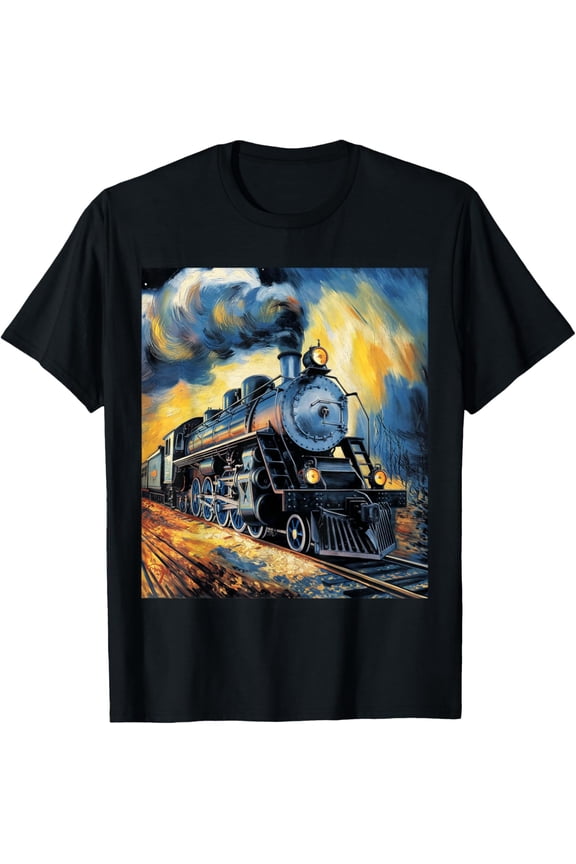 Van Gogh Big boy 4014 steam engine locomotive train railroad T-Shirt Unisex S-5XL Hot Trending Shirt Birthday Gift