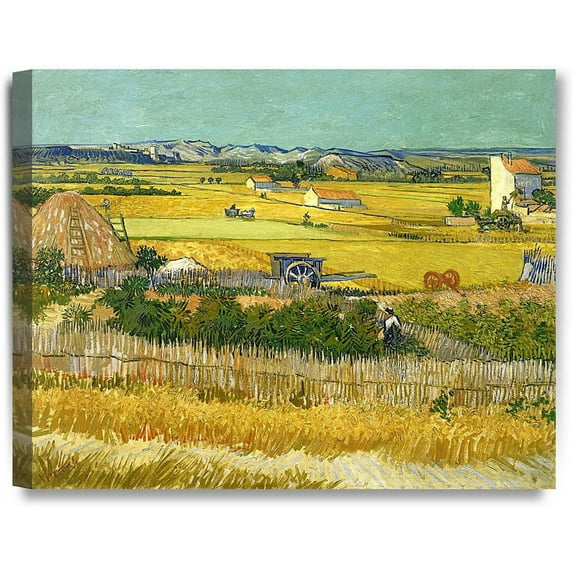 Van Gogh Canvas Art Starry Night Paintings Giclee Prints The Harvest Wall Art for Home Decoration Framed Ready to Hang