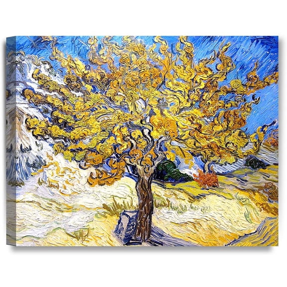 Van Gogh Canvas Art Starry Night Paintings Giclee Prints The Mulberry Tree Wall Art for Home Decoration Framed Ready to Hang