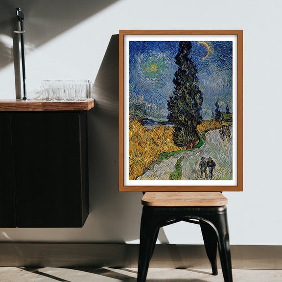 Van Gogh Canvas Print Wall Art, Famous Oil Painting Art Prints Reproduction Country Road in Provence by Night