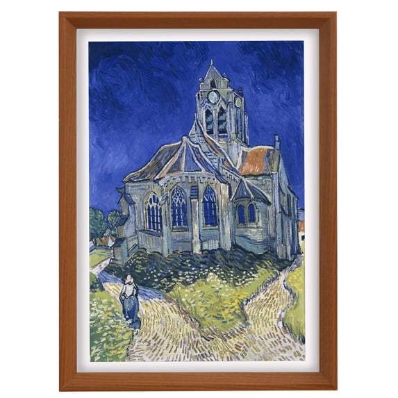 Van Gogh Framed Wall Art Print Church At Auvers Classic Wall Decor Vintage Art Room Decor
