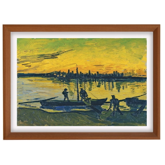 Van Gogh Framed Wall Art Print Coal Barges Classic Wall Decor Vintage Art Room Decor