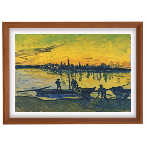 Van Gogh Framed Wall Art Print Coal Barges Classic Wall Decor Vintage Art Room Decor
