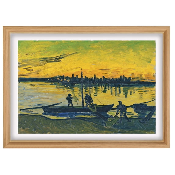 Van Gogh Framed Wall Art Print Coal Barges Classic Wall Decor Vintage Art Room Decor
