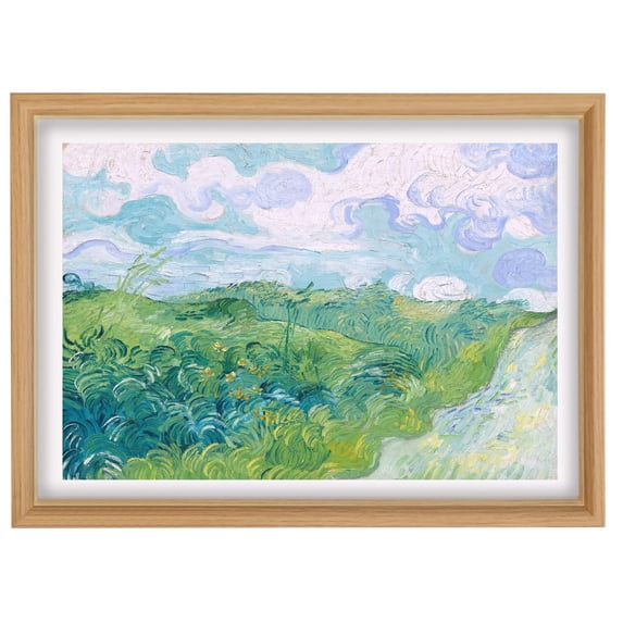 Van Gogh Framed Wall Art Print Green Wheat Fields Auvers Classic Wall Decor Vintage Art Room Decor