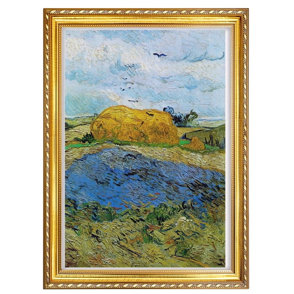Van Gogh Framed Wall Art Print Haystack Under A Rainy Sky Classic Wall Decor Vintage Art Room Decor