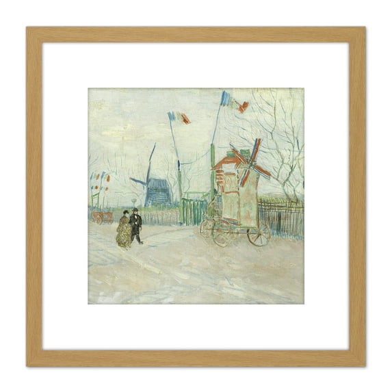Van Gogh Impasse Freres Stalemate Brothers Painting 8X8 Inch Square Wooden Framed Wall Art Print Picture with Mount