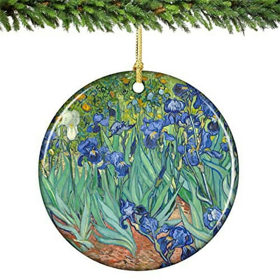 Van Gogh Irises Christmas Oranment Porcelain 2.75in