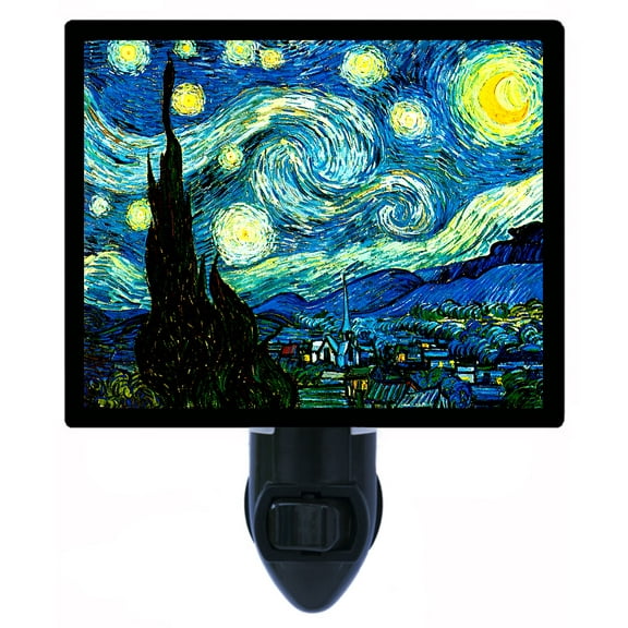 Night Light - Starry Night. | Van Gogh Theme, Includes Free Switchable Insert, 4W Bulb, E12 Base