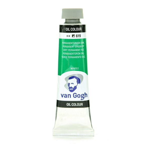 Van Gogh Oil Colors, 1.35 oz, Permanent Green Deep, Pack Of 2
