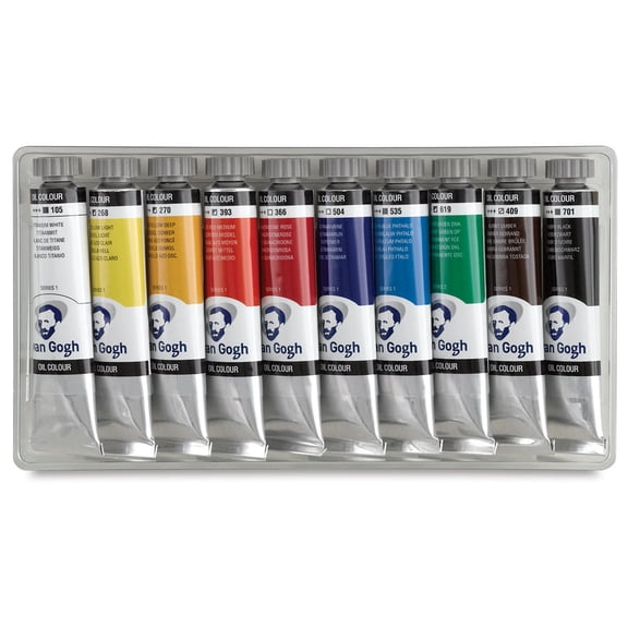 Van Gogh Oil Paints - Set of 10, Assorted Colors, 20 ml Tubes