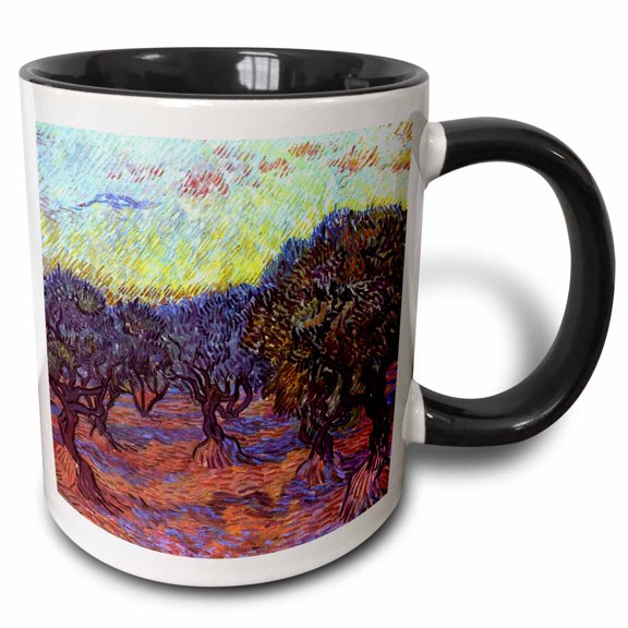 3drose, Van Gogh - Olive Grove, 11oz Two-tone Black Mug