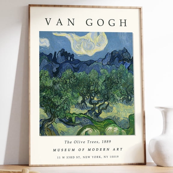 Van Gogh Olive Trees Floral Garden Vintage Wall Art Poster, Unframed Paper Poster 8x10in